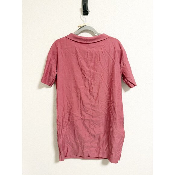 COS Womens Folded Collar Draped Shift Dress Short Sleeve Mauve Rose Pink Size 8 - Picture 4 of 8